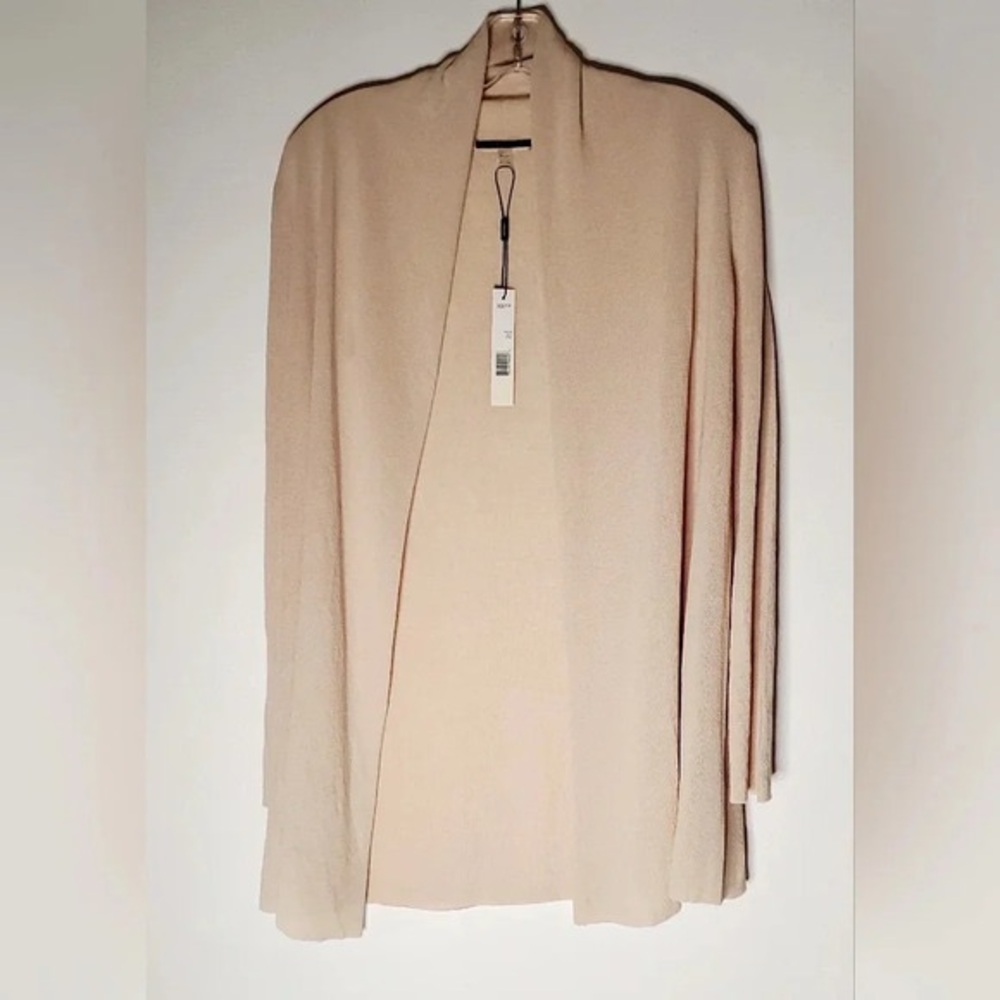 Tahari Beige Open Cardigan Sweater Long Sleeve sz XS tight  knit NWT
